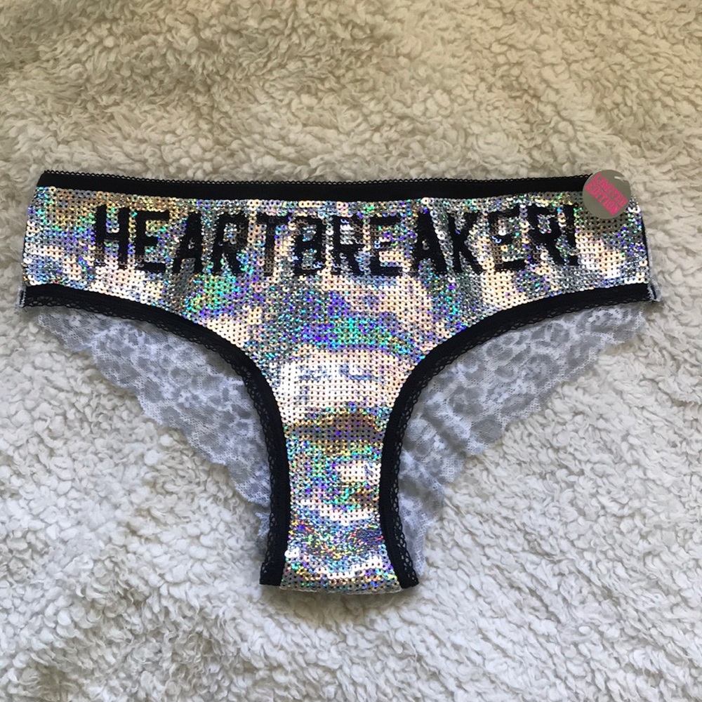 VS PINK Sequin HEARTBREAKER Sequin Extra Low Rise